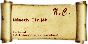 Németh Cirjék névjegykártya